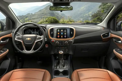 Palavra-chave: Novo interior moderno do Chevrolet Spin.