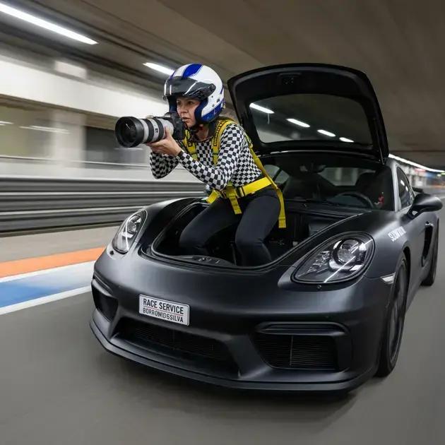 Porsche 718 vira estúdio de cinema sobre rodas para filmagens